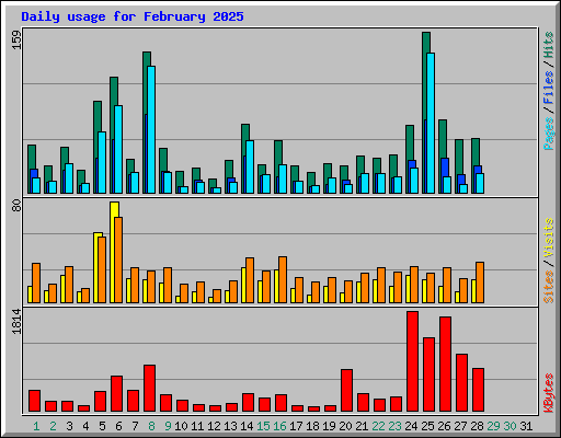 Daily usage for February 2025