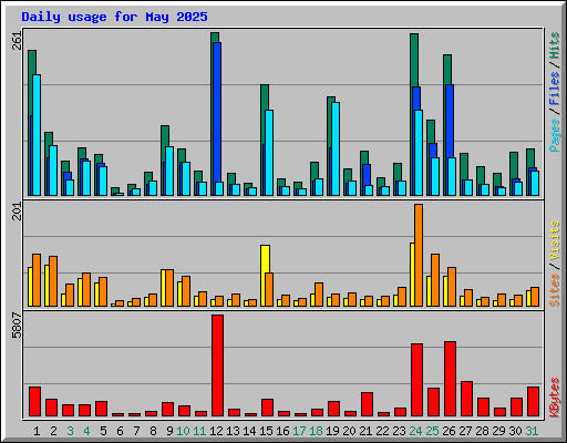 Daily usage for May 2025