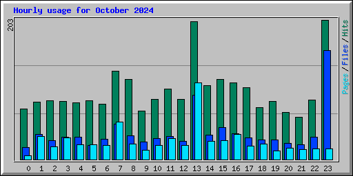 Hourly usage for October 2024