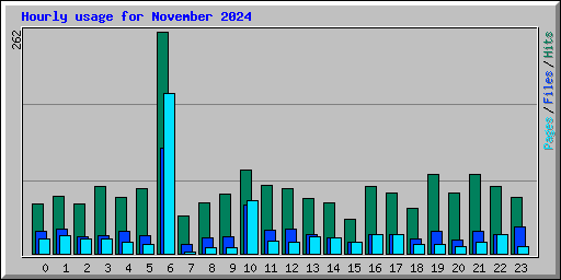 Hourly usage for November 2024