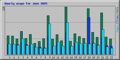 Hourly usage for June 2025