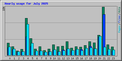 Hourly usage for July 2025